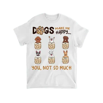 Tričko - Dogs make me happy. You, not so much - Až 6 psů Tričko / Šedá / 4XL