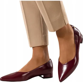Dámské baleríny BALERÍNKY Bordó KOŽENÉ Dámské POHODLNÉ Nízký Podpatek ELEGANTNÍ Módní vel. 39