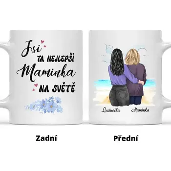 Hrnek - Matka a Dcera- Jsi ta nejlepší maminka na světě Růžová