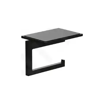 Kludi Vela C Držák toaletního papíru s poličkou, matná černá, 3197139