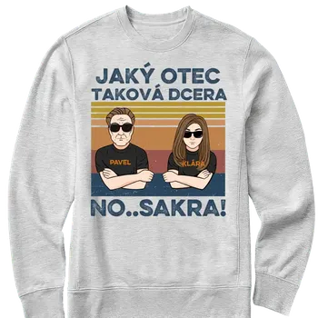 Pánská mikina Mikina - Táta a dcera Mikina / Bílá / S