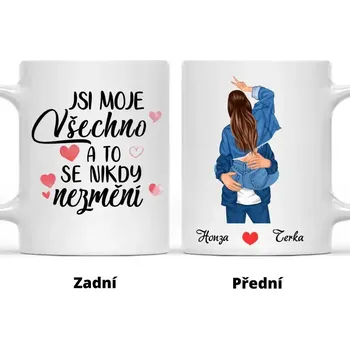 Hrnek - Líbající se pár 2. verze - Jsi moje všechno a to se nikdy nezmění Bílá