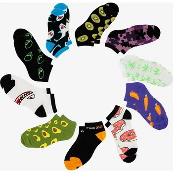 Pánské ponožky SADA 10 Párů Ponožek KOTNÍKOVÉ PONOŽKY Pánské Nízké PONOŽKY Veselé Barevné 41-46