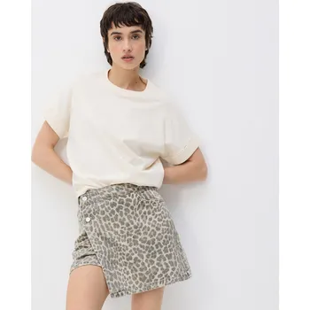 Dámské oblečení Reserved - Džínová sukně se všitými šortkami - béžová - 9318H-08J - 9318H-08J-34