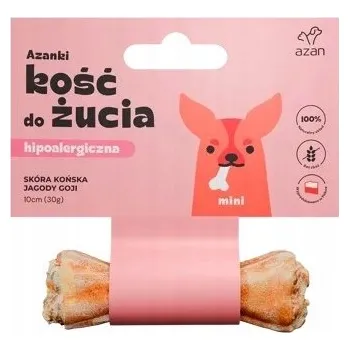 Pamlsek pro psa Hypoalergenní žvýkací kost Azanki Mini z koňské kůže s lesními plody 10 cm