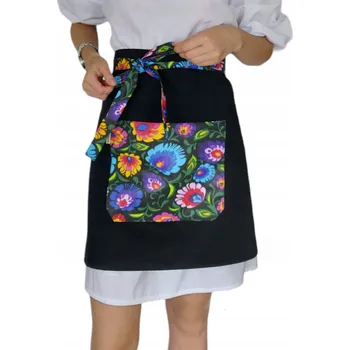 Kuchyňská zástěra Kuchyňská zástěra, Číšnická zástěra, Kapsa Černá zástěra 100% Bavlna