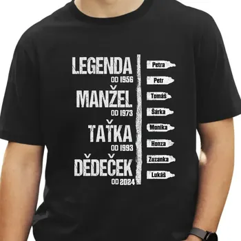 Tričko - Legenda Manžel Taťka Dědeček 3 Tričko / Navy / 3XL