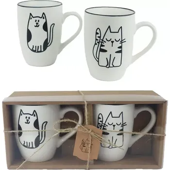 Stolování Porcelánový hrnek kočka, 2 ks