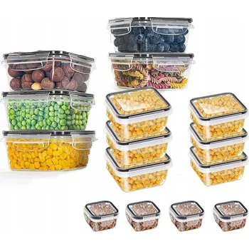 Dóza na potraviny Sada nádob na skladování potravin s víčky, 15 ks