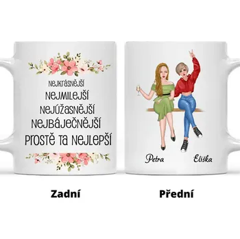 Hrnek - Matka a Dcera 2. verze - Nejkrásnější, nejbáječnější, nejúžasnější, nejmilejší, prostě ta nejlepší Červená