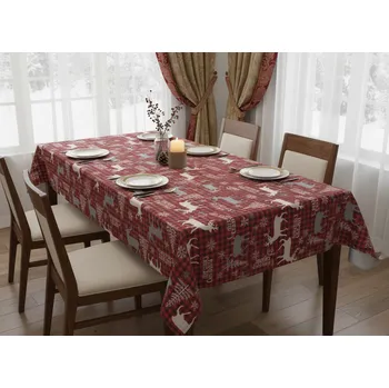 ubrus Vánoční ubrus na stůl NATALE MAGIC II. červená motiv C 130x170 cm Mybesthome