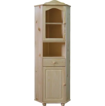 Knihovna Nano Masivní rohový regál/vitrína W44 Natura