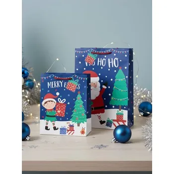 Vánoční dekorace Sinsay - Vánoční dárkové tašky s motivem Santa Clause, elfů a vánočního stromku 4 pack - vícebarevná - 915GG-MLC - 915GG-MLC-ONE