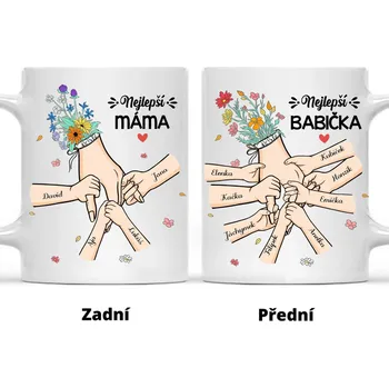 Hrnek - Prvně máma nyní babička - Až 8 dětí Černá