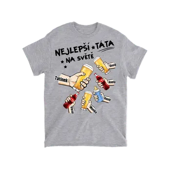 Pánské tričko Tričko - Nejlepší táta na světě 4 - až 5 dětí Tričko / Bílá / 2XL