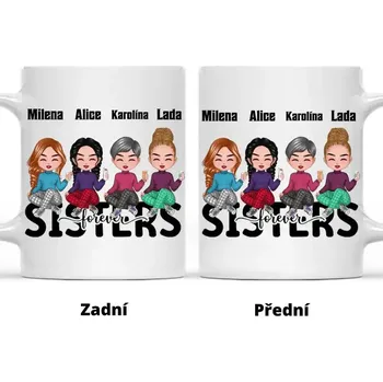Hrnek - Sestra navždy - až 4 holky Bílá