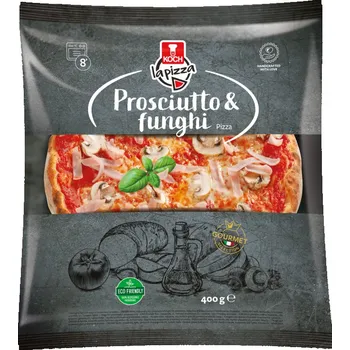 Hotové jídlo Koch Pizza prosciutto e funghi 28 cm Pravá italská mražená šunková pizza