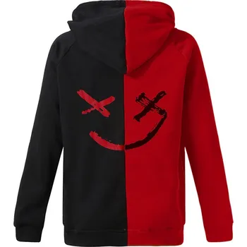 Pánská mikina Pánská Dvoubarevná mikina s kapucí Potisk Úsměv - BE HAPPY - M