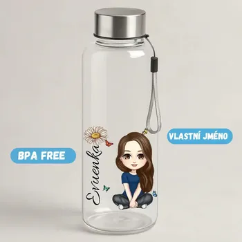 Láhev Láhev na pití 500 ml - s vlastním jménem Tritanová / Růžová