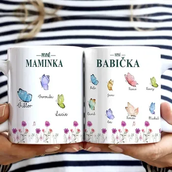 Stolování Hrnek - Pro babičku s motýly Černá