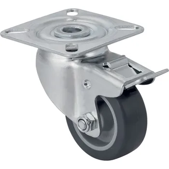 Nábytkové kování Walteco Kolečko přístrojové pro tvrdé podlahy, otočné s brzdou, pr. 50mm