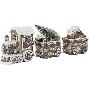 Vánoční dekorace Perníkový vláček se světýlky Gingerbread Noël LED - 26*8*11 cm