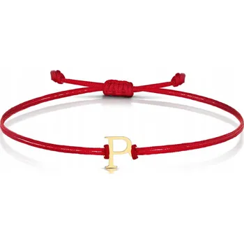 Náramek ZLATÝ ŠŇŮRKOVÝ NÁRAMEK S PÍSMENEM P 585 GRAVÍROVÁNÍ