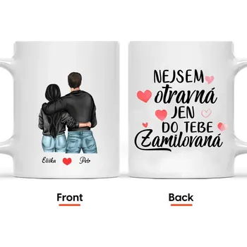 Hrnek - Zamilovaný pár - Nejsem otravná jen do tebe ZAMILOVANÁ Modrá