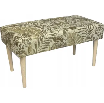 Taburet Lavice s úložným prostorem / Sedací taburet světle hnědá, bavlněná výšivka, do obývacího pokoje nebo ložnice