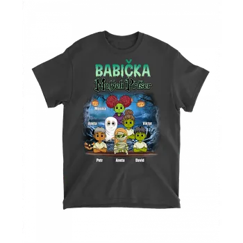 Tričko - Babička malých příšer 4 - až 6 dětí Tričko / Černá / 3XL