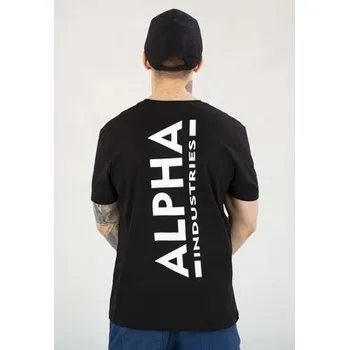 Pánské tričko Tričko Alpha Industries Backprint 128507 03 Černá L