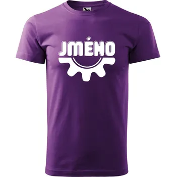 Pánské tričko DOBRÝ TRIKO Pánské tričko s potiskem Ozubené kolo jméno Velikost: XS, Barva: Fialová