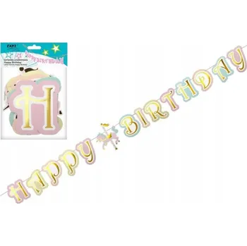 NAROZENINOVÁ GIRLANDA ZLATÁ NÁPIS HAPPY BIRTHDAY