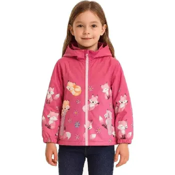 Dívčí bunda KUGO DÍVČÍ ŠUSŤÁKOVÁ PŘECHODOVÁ BUNDA LIŠKA růžová 98