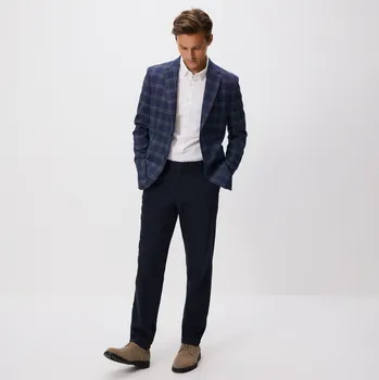 Pánské kalhoty Reserved - Kalhoty chino slim fit - tmavomodrá - PZ500-59X - PZ500-59X-31