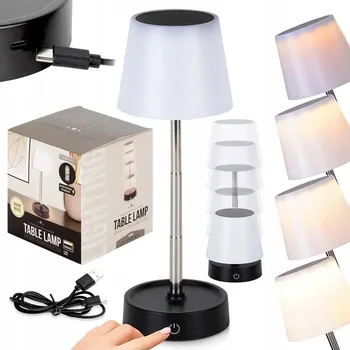 Lampička Lampa NA BATERIE noční stolní bezdrátová pro kempování v zahradě terasa balkon