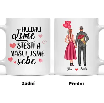 Hrnek - Zamilovaný pár 2. verze - Hledali jsme štěstí a našli jsme sebe Modrá