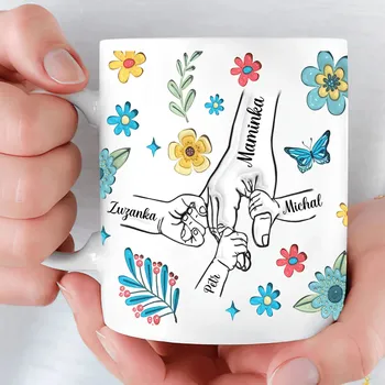 Hrnek - Spojené ruce 3 - Až 6 dětí Modrá