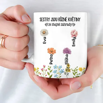 Stolování Hrnek - Sestry jsou jako květiny Modrá