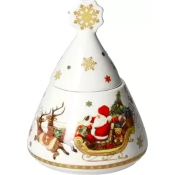 Cukřenka Porcelánová cukřenka CHRISTMAS BRANDANI (barva - porcelán, bílá/červená se vzory)