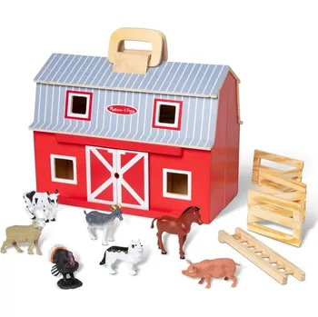 Domeček pro panenku Velká stáj se zvířaty