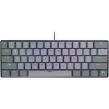 Klávesnice Endorfy Thock V2 Compact US Klávesnice, herní, drátová, mechanická, Endorfy Red, US layout, 60% velikost, ARGB, hliníková konstrukce, USB, šedá EY5A128