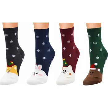 4x Vánoční Ponožky s motivem Mikuláše, dětské, chlapecké, dívčí, velikost 31-34