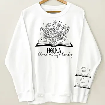 Pánská mikina Mikina - Holka, která miluje knihy - až 10 knih Mikina / Bílá / 3XL