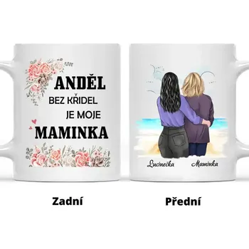 Hrnek - Anděl bez křídel je moje maminka Černá