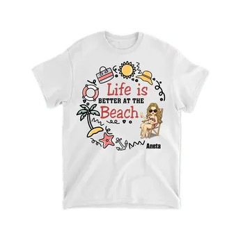 Pánské tričko Tričko - Holla Beaches Tričko / Bílá / XL