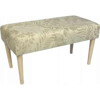 Taburet Lavička s úložným prostorem taburet béžová bavlněná s výšivkou do obýváku nebo ložnice