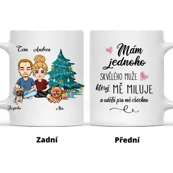 Hrnek - Navždy spolu - Vánoce 4. verze - Se psy Modrá