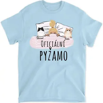 Pánské tričko Tričko - Oficiální Pyžamo 1 - Kočka Tričko / Bílá / 4XL