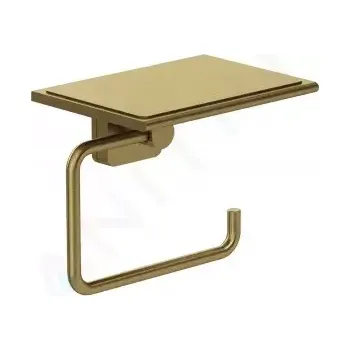 Kludi Vela S Držák toaletního papíru s poličkou, kartáčované zlato, 25971N0